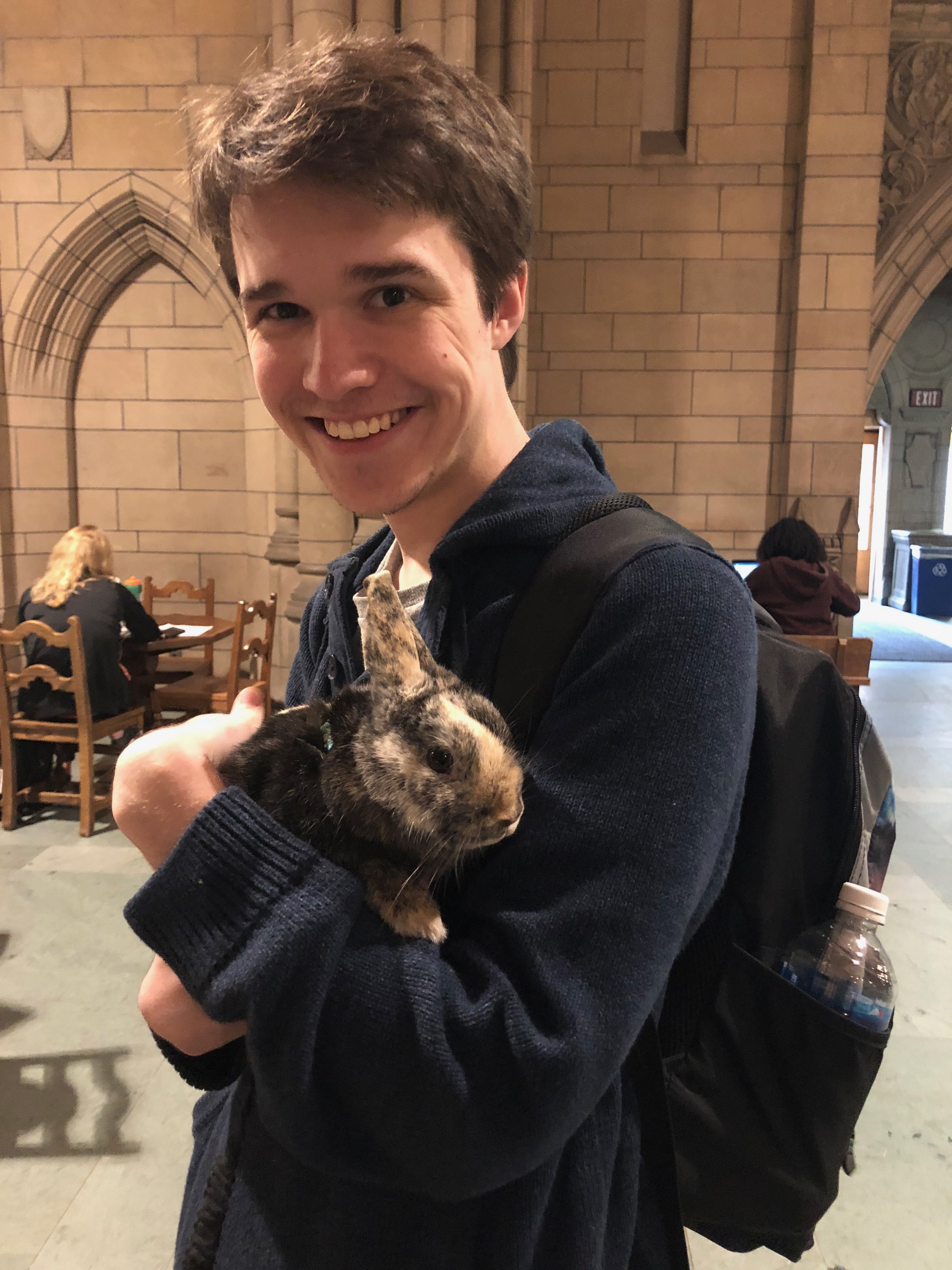 Alex Holding a Rabbit